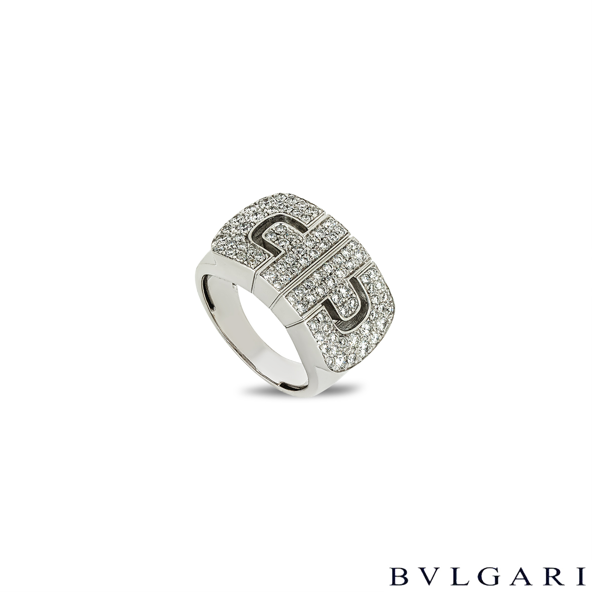 Bvlgari White Gold Diamond Parentesi Ring